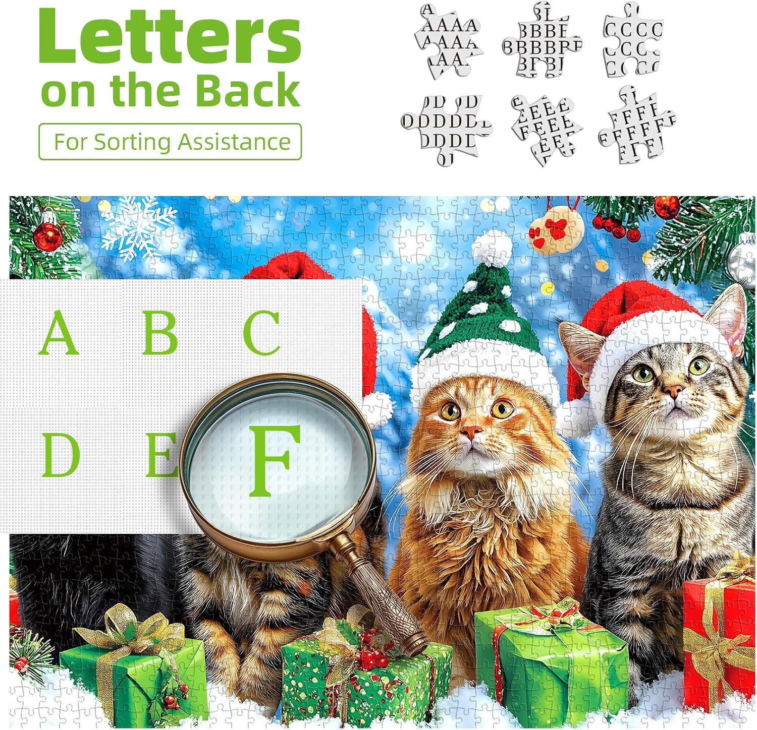 Thumbnail 2 de MINIWAN BFJIUJIU-00288 500-Piece Christmas Cats Jigsaw Puzzle