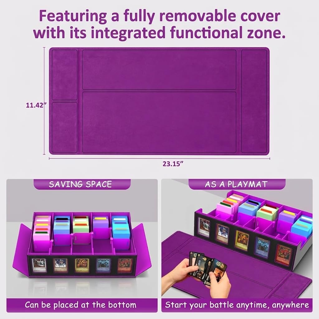 Thumbnail 5 de CyperEver 5-Row Trading Card Storage Box for MTG, TCG & Graded Slabs – 3900+ capacity with dividers, top-loaders and dice tray