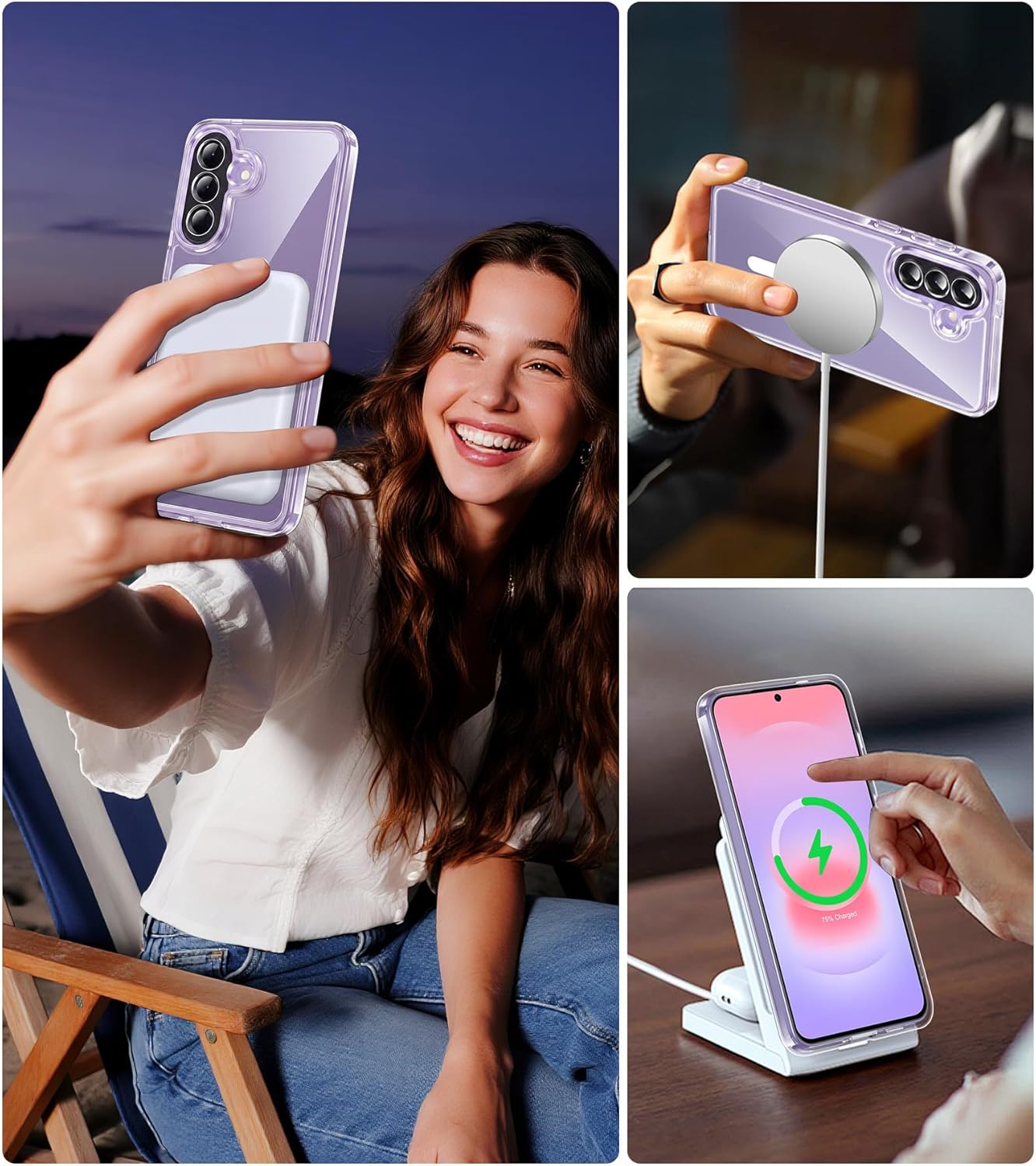 Thumbnail 6 de Opkiegrn Samsung Galaxy A37 5G Case with 2 HD Screen Protectors – MagSafe Compatible, Clear, Shockproof & Camera Protected