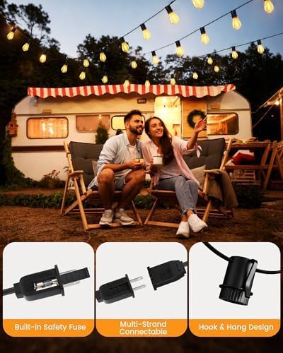 Detalle 2 de Torkase GLS-20J2P-E17-S14- Outdoor String Lights, 150 ft, 2200K S14 LEDs