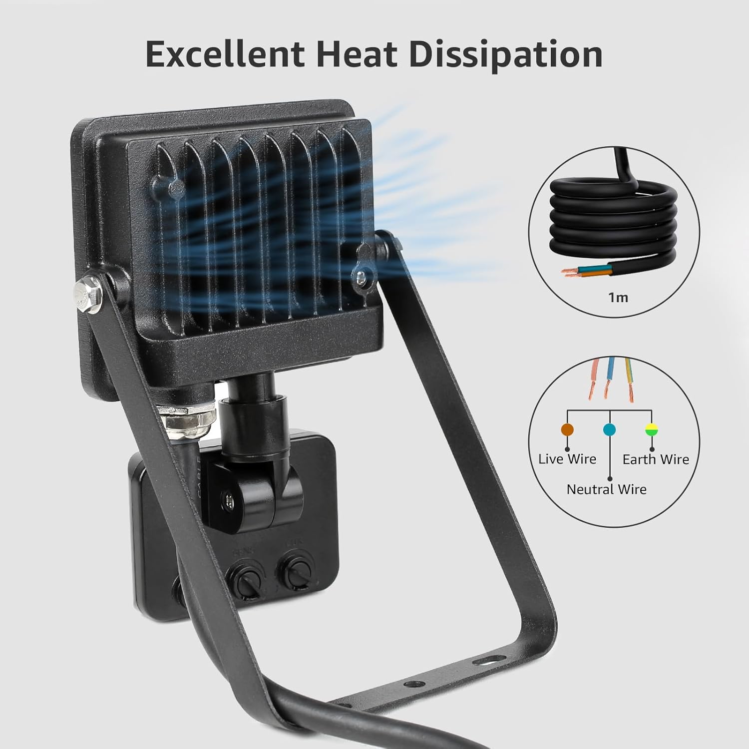 Thumbnail 5 de Lepro 50W Outdoor Security Light with Motion Sensor (4200 Lumens, PIR) – IP54 ultra-thin floodlight