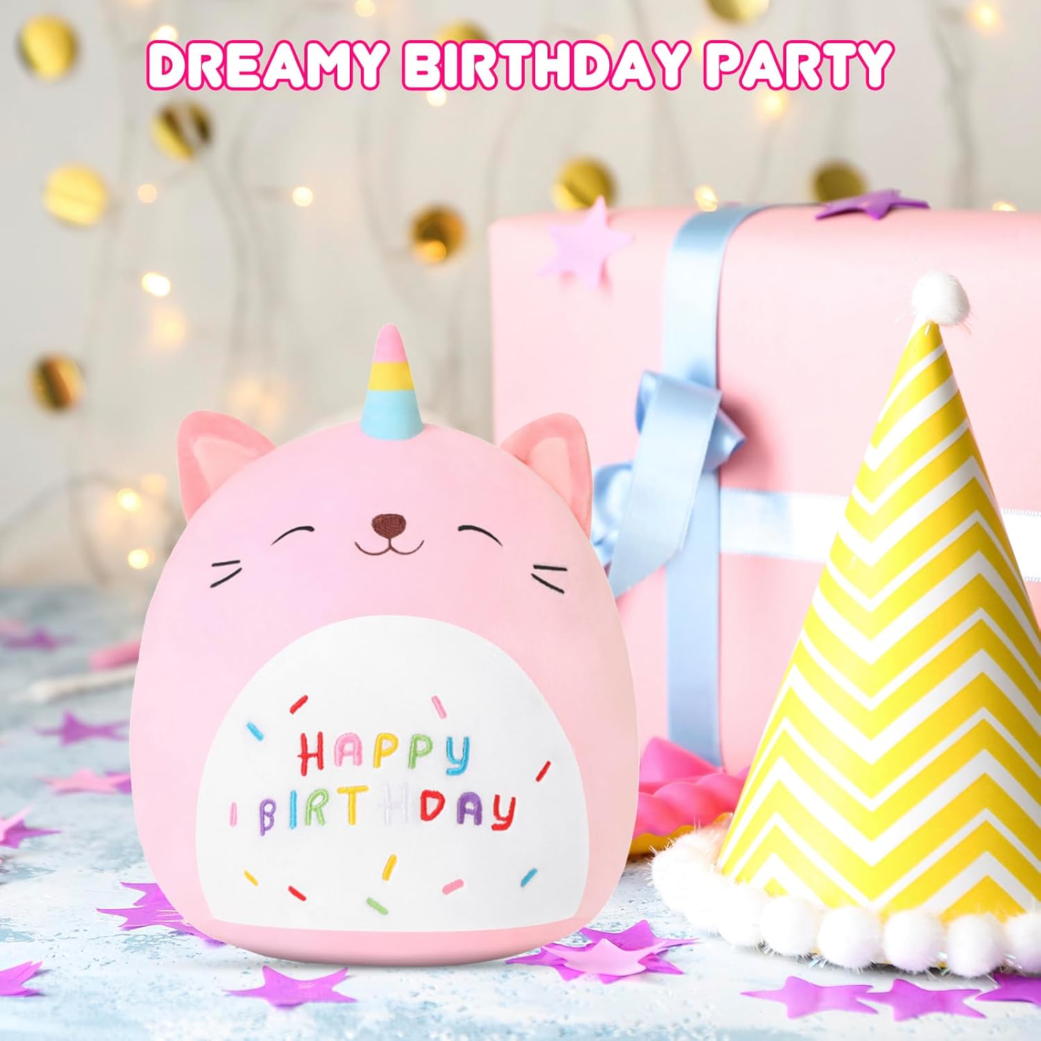 Thumbnail 6 de SQEQE Unicorn Cat Plush – 8-Inch Kawaii Birthday Cat Plushies