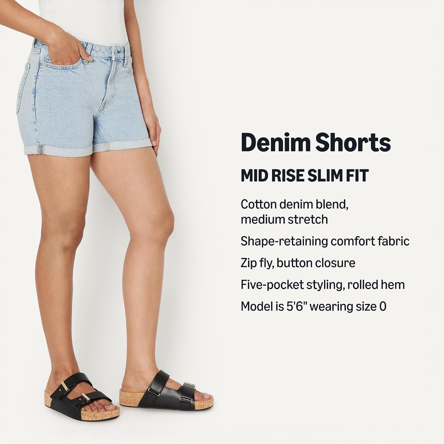 Detalle 2 de Amazon Essentials Medium Stretch 4" Jean Short 📏