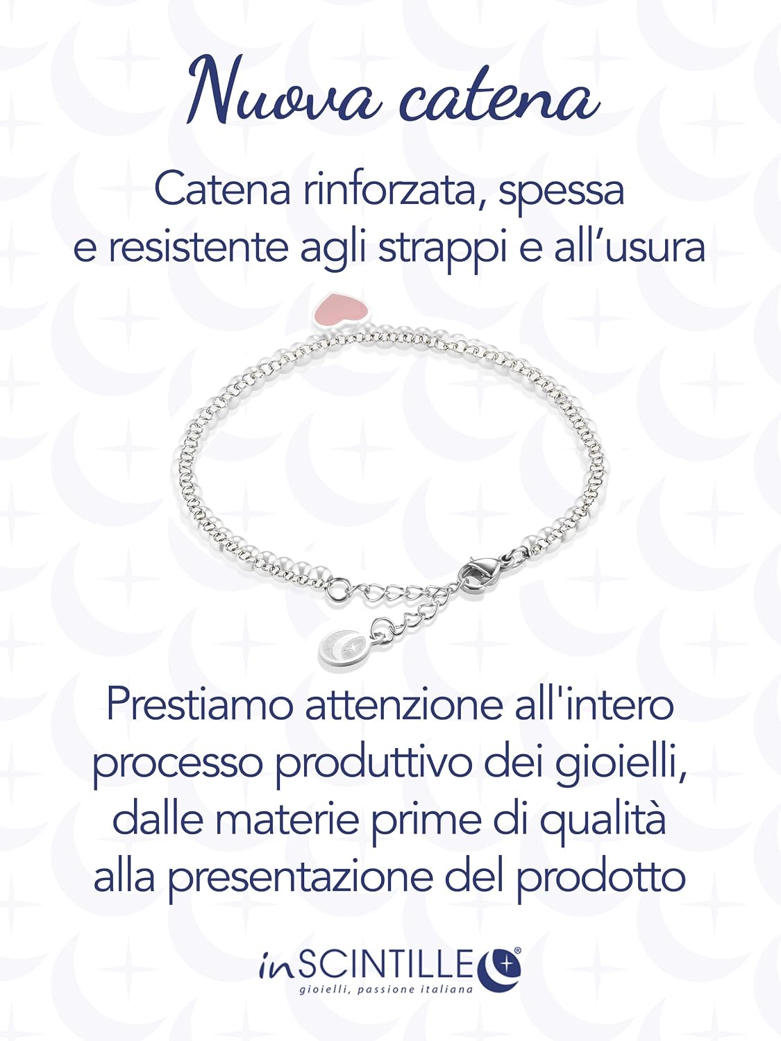Detalle 2 de inSCINTILLE Cuore Rock Bracciale Donna 17–20 cm
