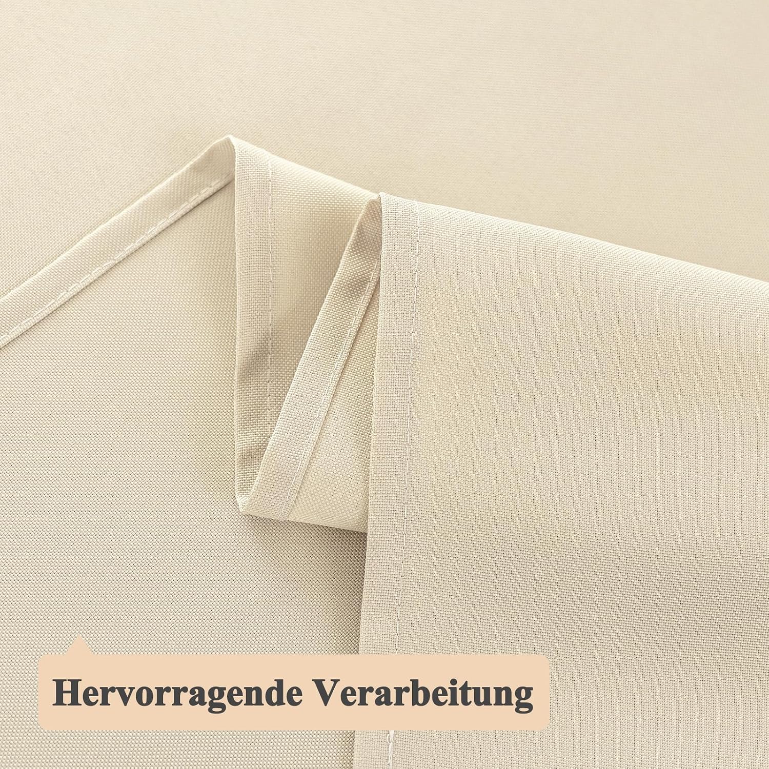 Detalle 2 de Moonooda Tischdecke Rund Beige 140 cm – pflegeleicht, wasserabweisend und kratzfest