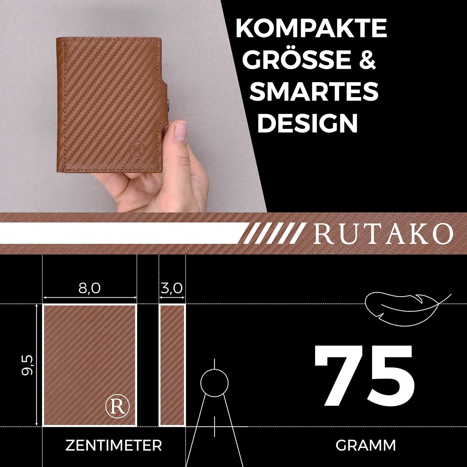 Thumbnail 4 de RUTAKO Slim Wallet mit 9,5 cm Kartenetui