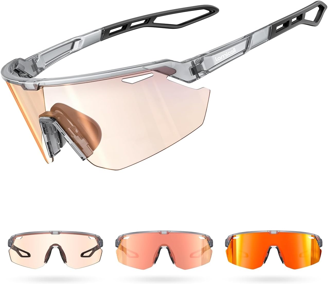 Detalle de Lamicall 24g Polarized Sports Sunglasses – UV400 Protection, Photochromic Lenses