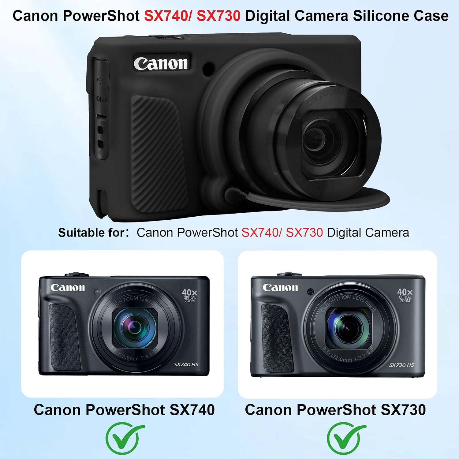 Detalle de Elonbo Silicone Case for Canon PowerShot SX740 HS / SX730