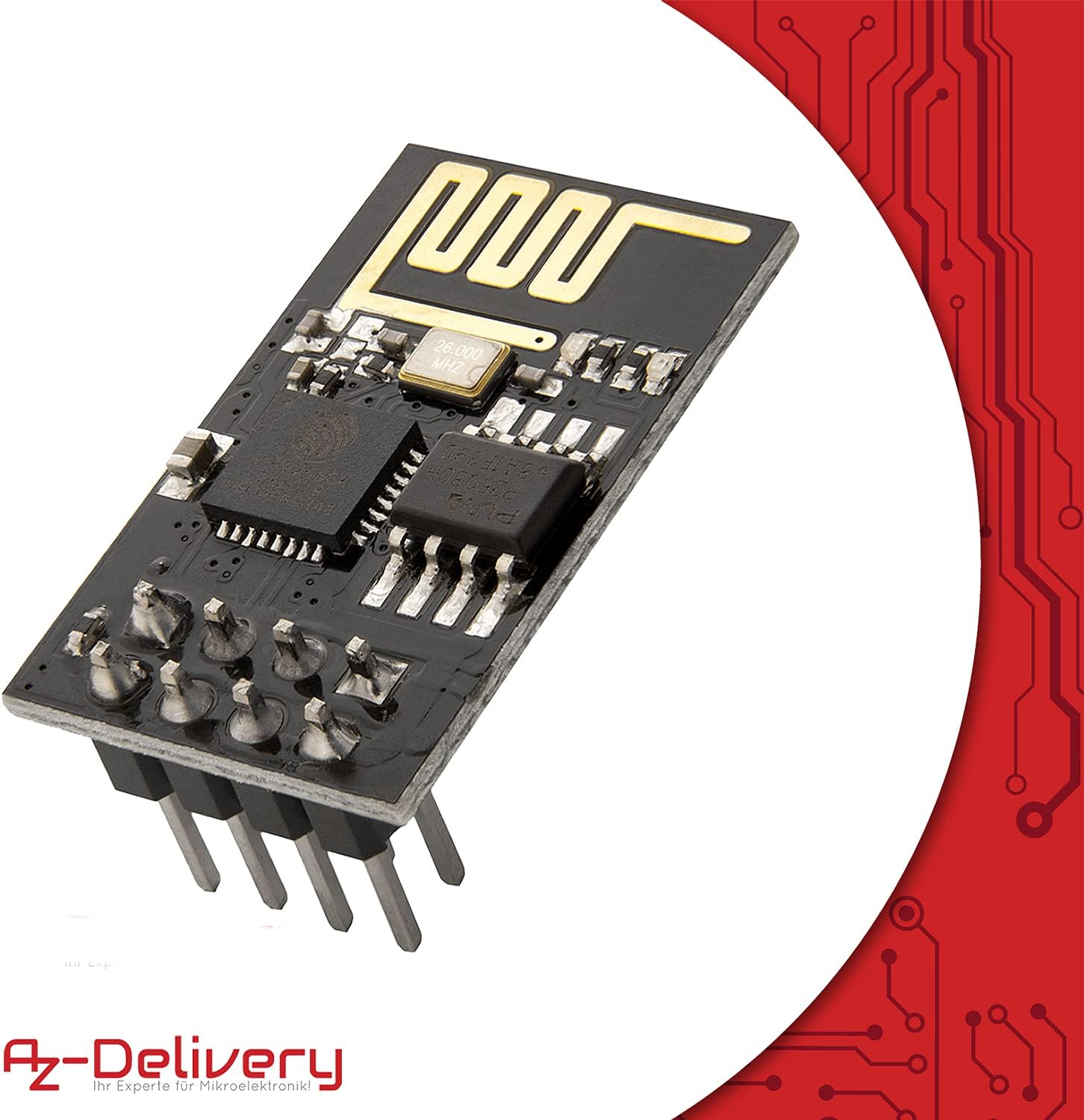 Thumbnail 4 de AZDelivery 5× ESP8266 ESP-01S mit USB-Adapter (CH340G) – WLAN-Modul kompatibel mit Arduino