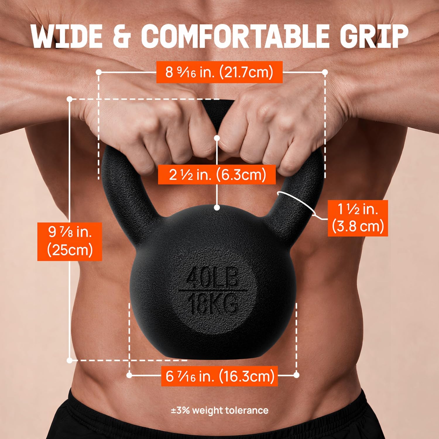 Detalle 2 de Yes4All Cast Iron Kettlebell