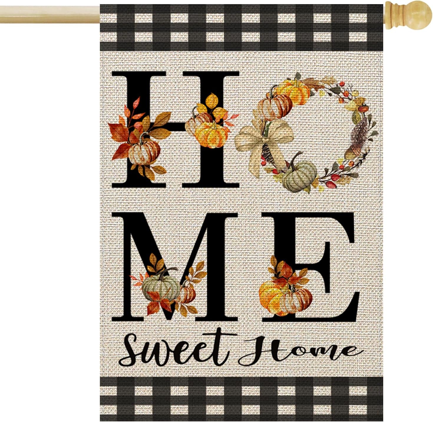 FUYUCHEN Home Sweet Home Fall Flag 28x40 in. 🏡