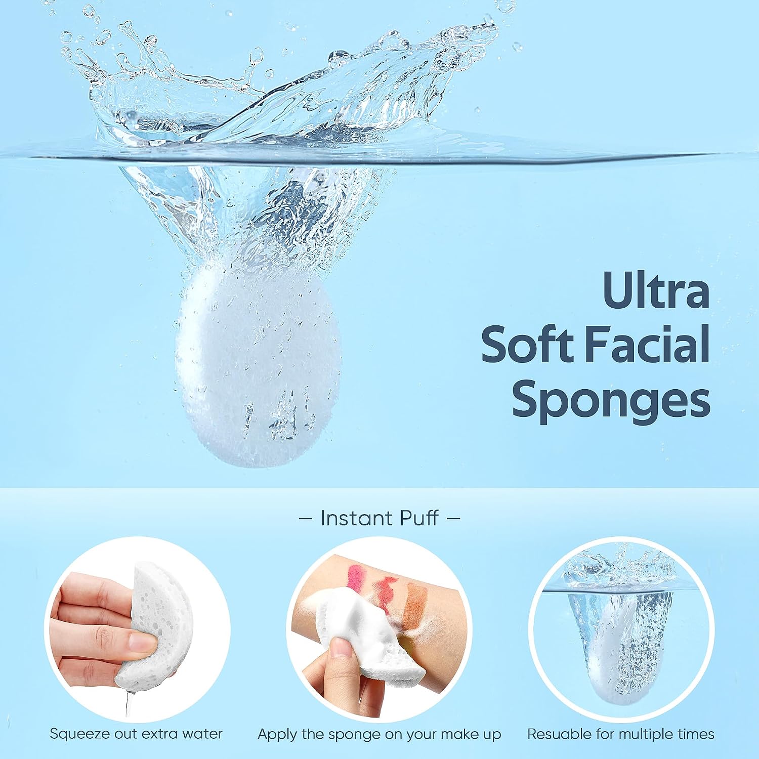Detalle 2 de GAINWELL 50-Count White Facial Sponges