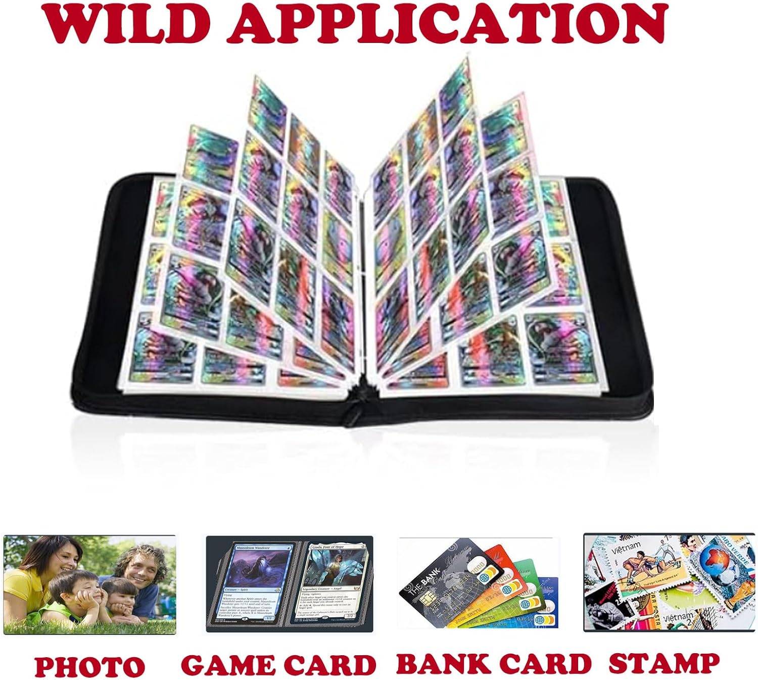 Thumbnail 3 de YINGKEJI Card Binder Storage 900-Pocket Trading Card Binder with 3-Ring Clips (Red)