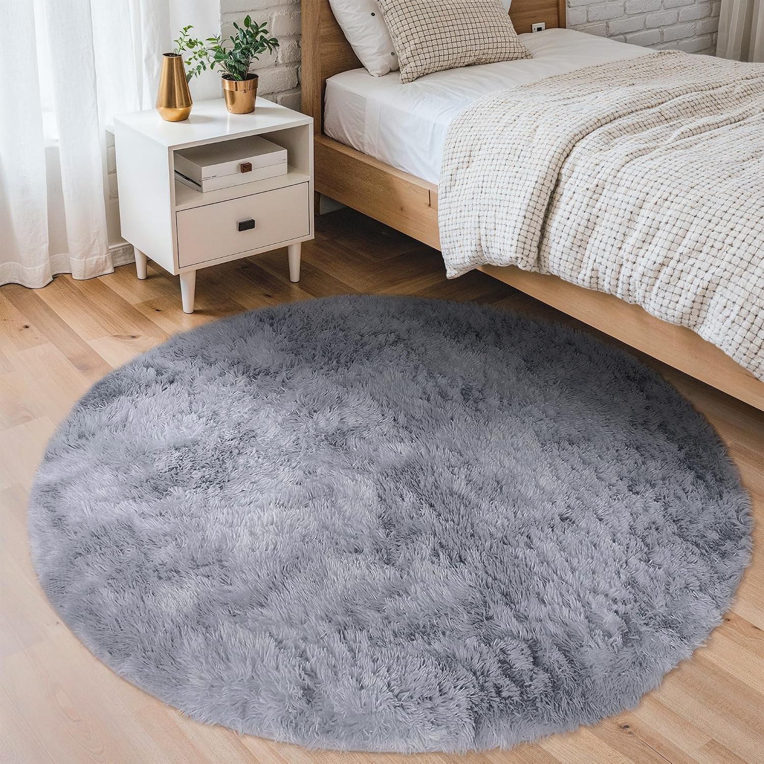 Thumbnail 6 de BEIMO Tapis Shaggy 100cm Rond, doux et moelleux 🛋