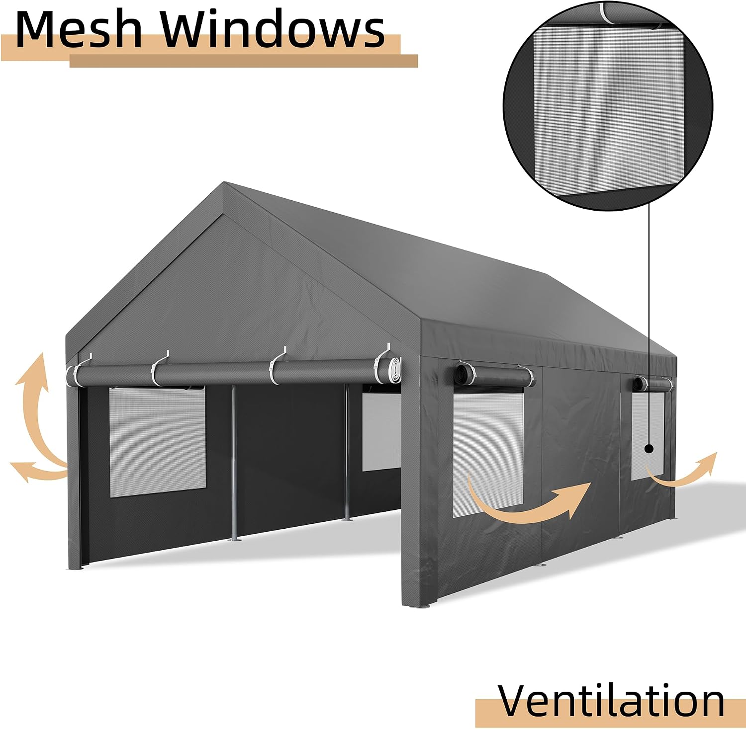 Detalle 1 de JY QAQA Carport, 12x20 FT