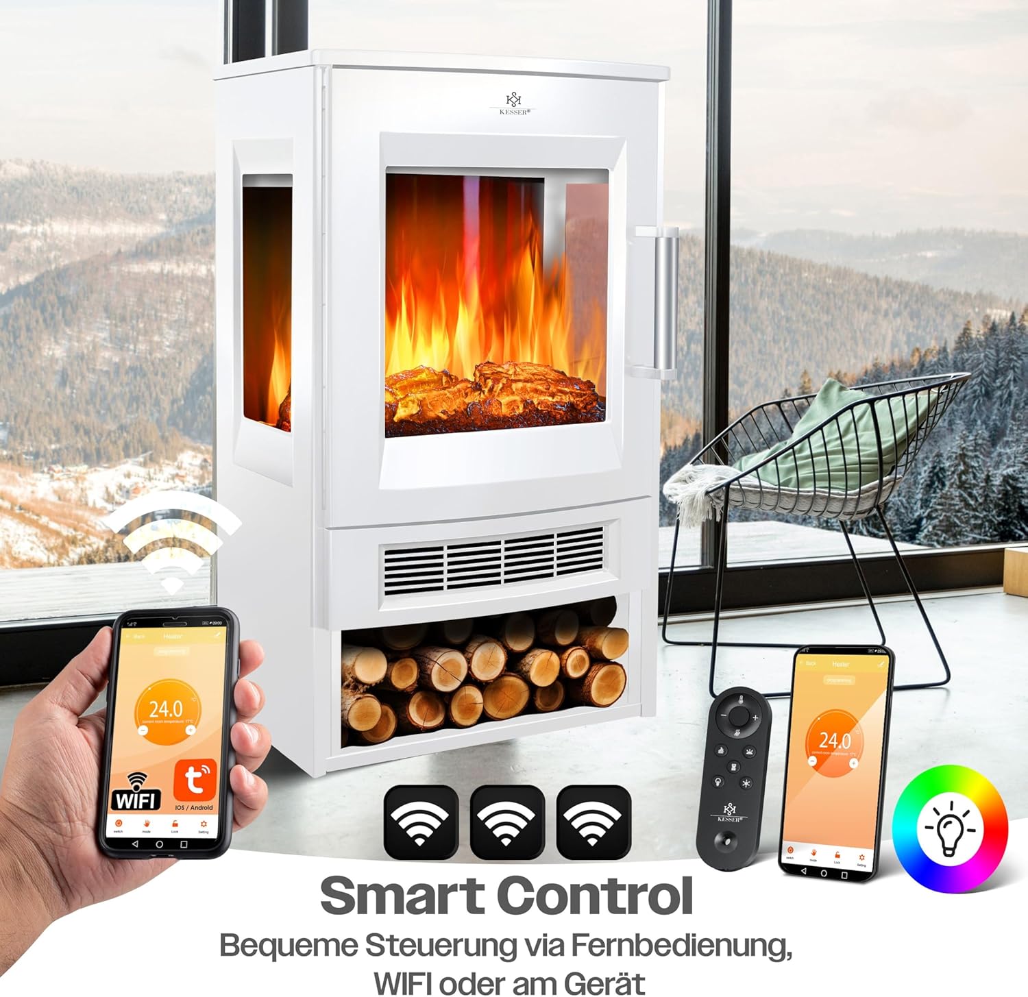 Thumbnail 2 de KESSER Elektrokamin Panorama 900/1800W