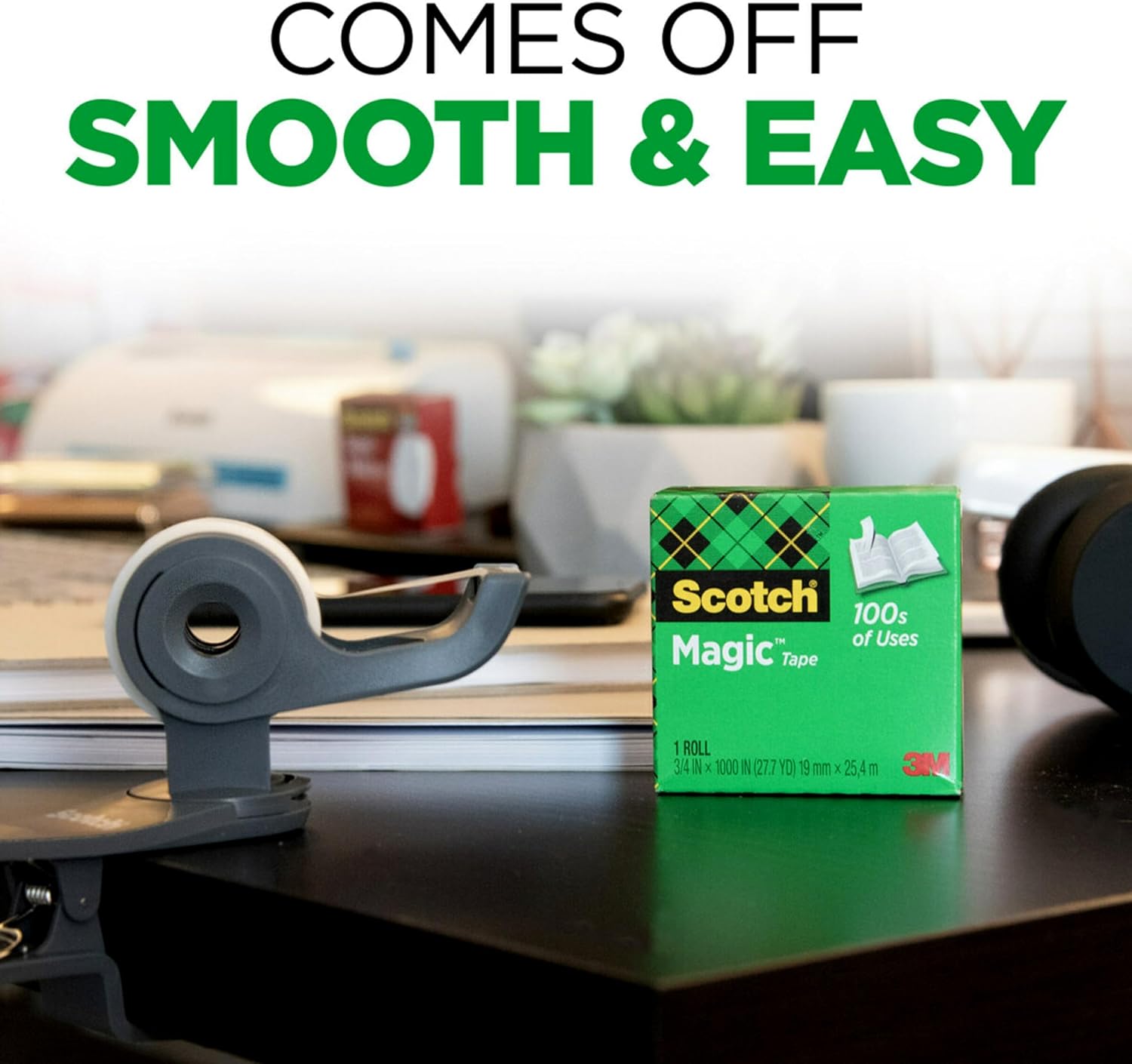 Detalle de Scotch Magic Tape with Scotch Desktop Dispenser (6 Rolls, 3/4" x 1000")