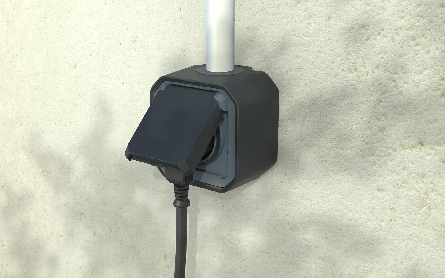 Detalle de Legrand Plexo Prise étanche IP55 avec Terre 2P+T 16A, avec Volet – Pose en apparent, Anthracite