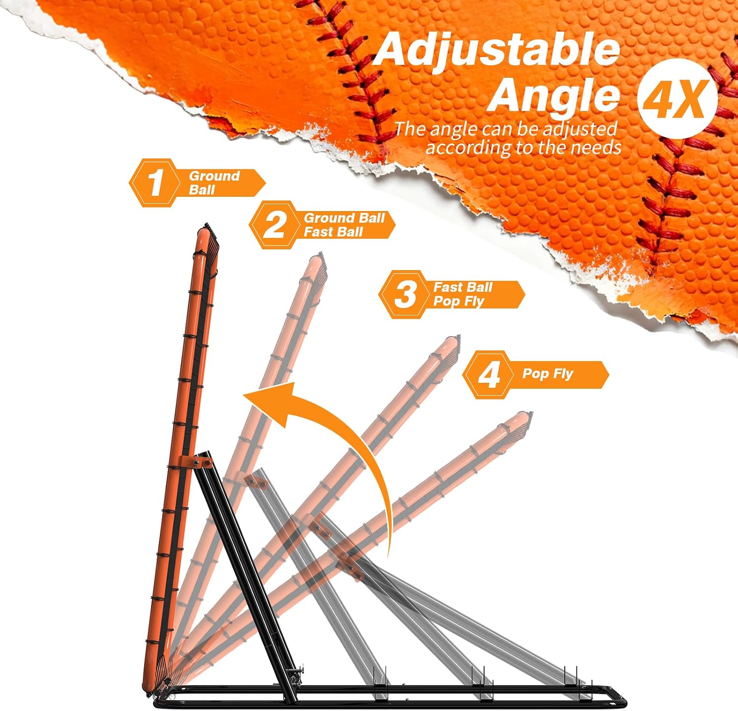 Detalle 2 de ZVFOTN Baseball Rebounder Net 4x4.5 ft