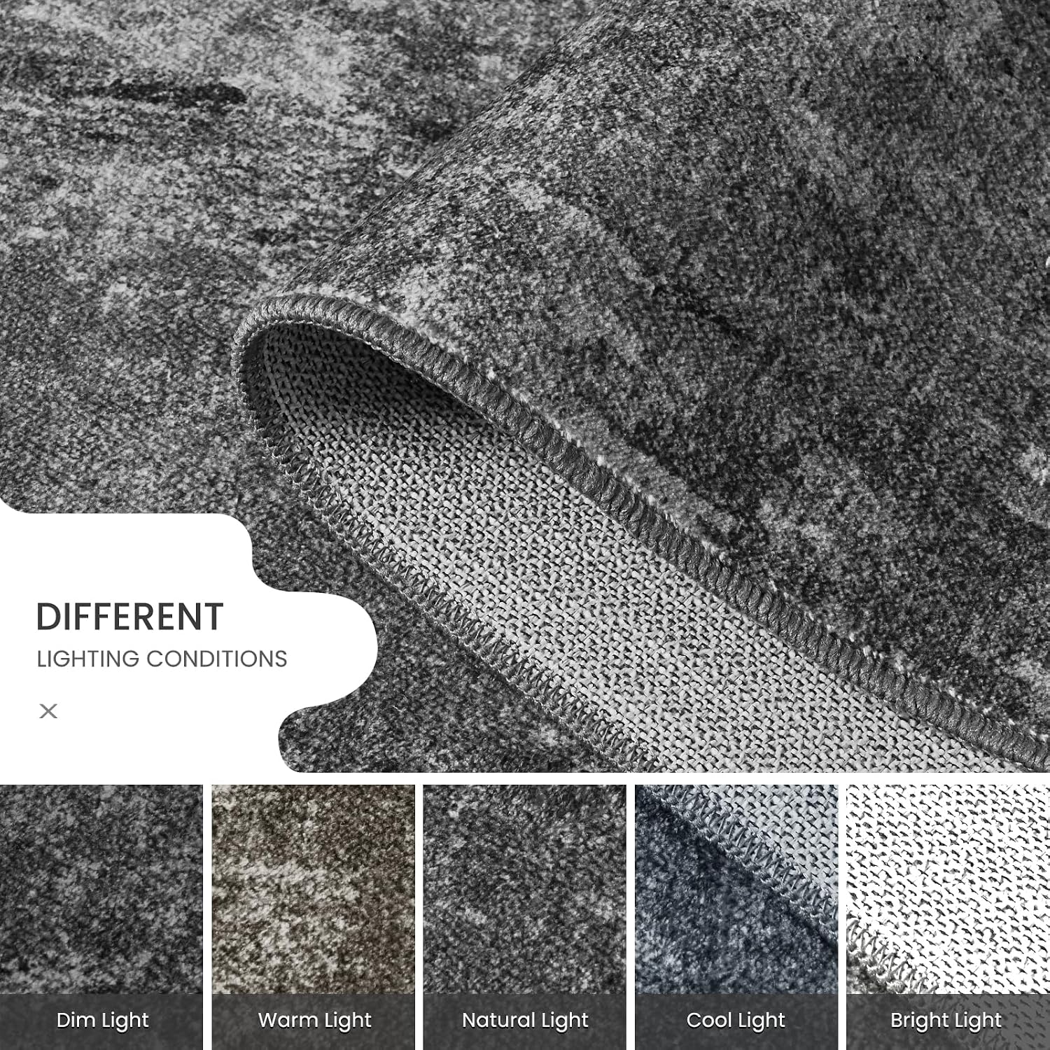 Thumbnail 6 de 2.6x8 Black Rug Runner — Non Slip 2.6x8 ft Carpet Runner