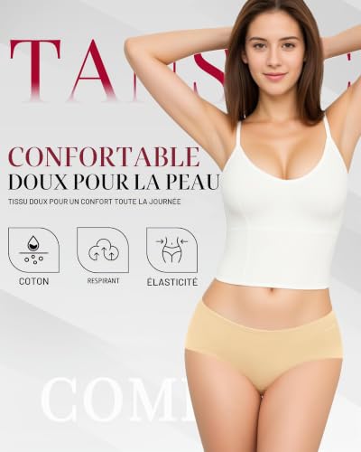 Thumbnail 1 de TANSTC Culotte Femme - Taille Moyenne, Confort Invisible - Pack 6, L