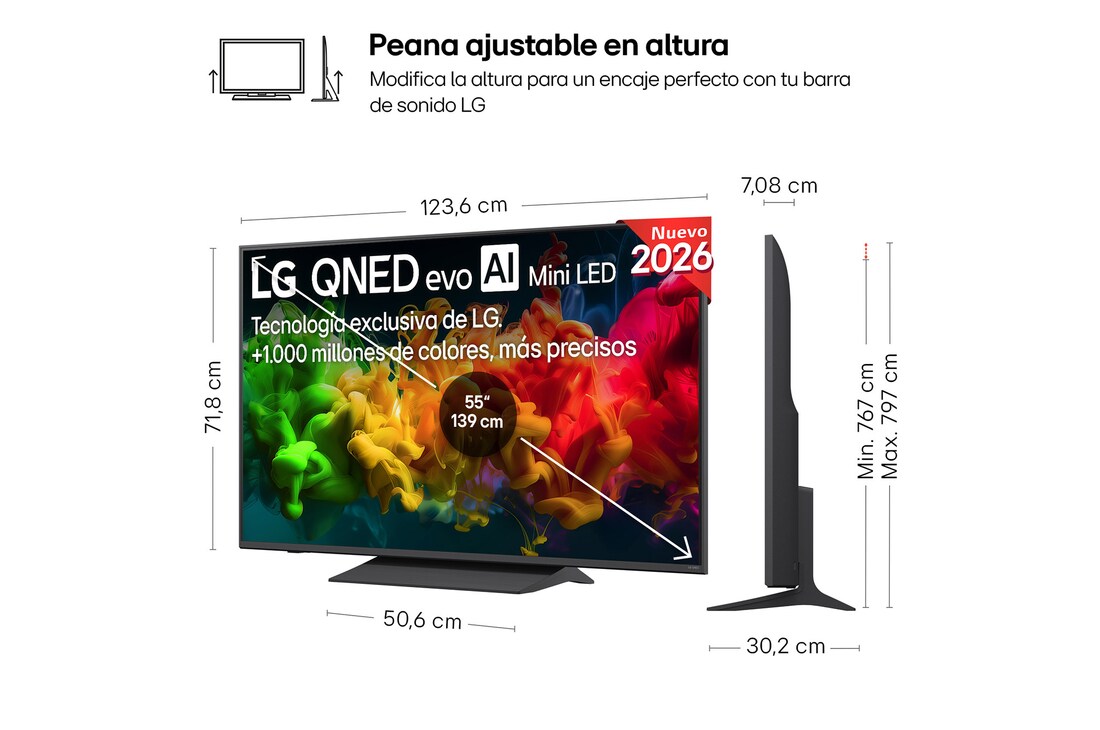 Thumbnail 1 de LG 55QNED81B6A: Smart TV QNED evo MiniLED AI 4K 55" (2026) para ver con claridad y detalle