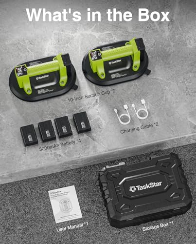 Thumbnail 8 de Taskstar Ventouse Carrelage Électrique 25 cm — Lift sans Fil avec Écran LCD et 250 kg