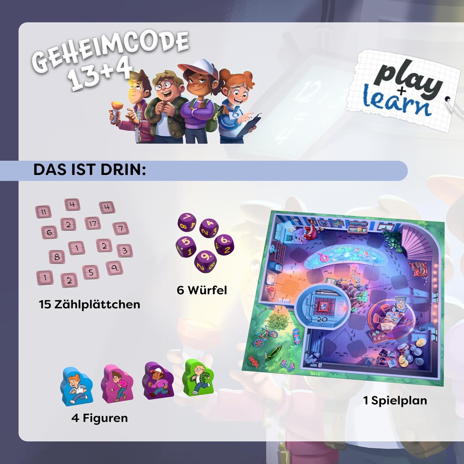 Thumbnail 3 de HABA Geheimcode 13+4 – Lern-Brettspiel & Rechenspiel für Kinder ab 8