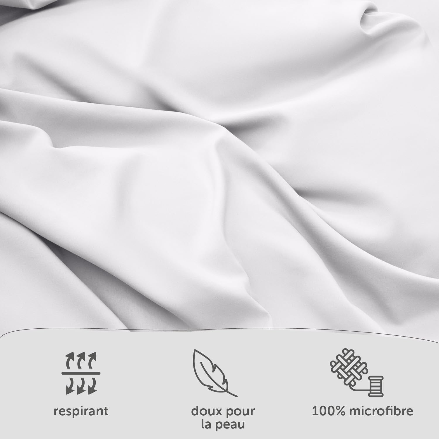 Detalle de Blumtal Housse de Couette 200x200 + taie d'oreiller 40x80cm – Parure de lit été en microfibre certifiée Oeko-Tex