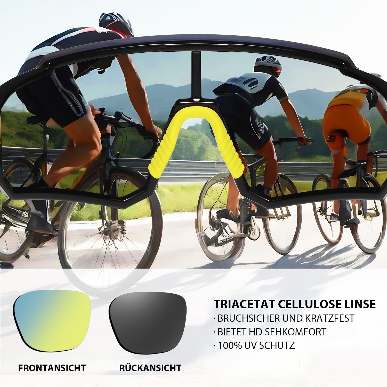 Detalle de DUCO DC0068 : lunettes de soleil de sport polarisées UV400 (homme & femme) monture TR90 légère