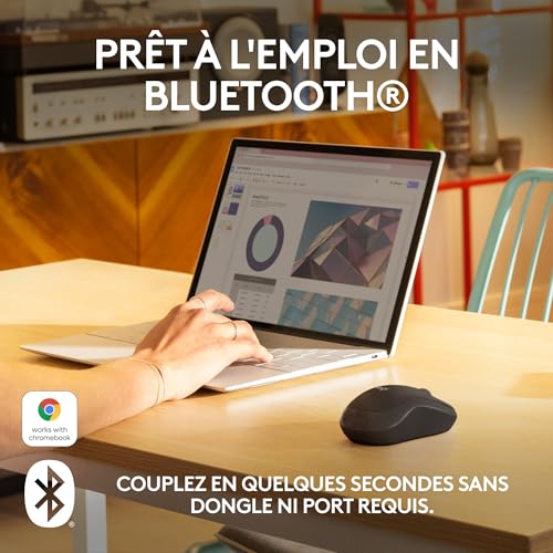 Detalle de Logitech M240 Souris Bluetooth sans Fil, Compacte — silence et simplicité pour un confort au quotidien