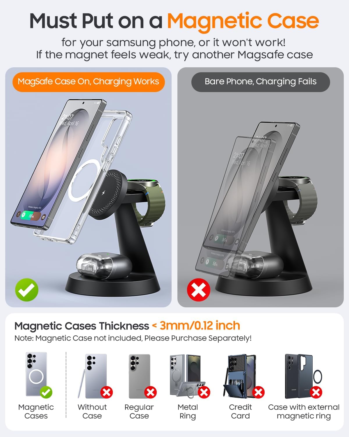 Thumbnail 4 de Magnetic Wireless Charger for Samsung 3-in-1