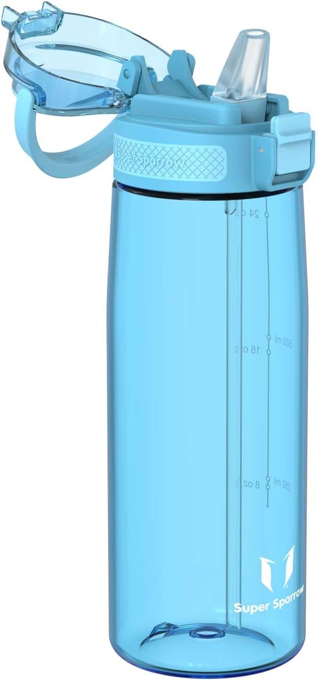 Detalle de Super Sparrow ZM-ELP ストロー付き水筒 750ml Tritan製・食洗機対応