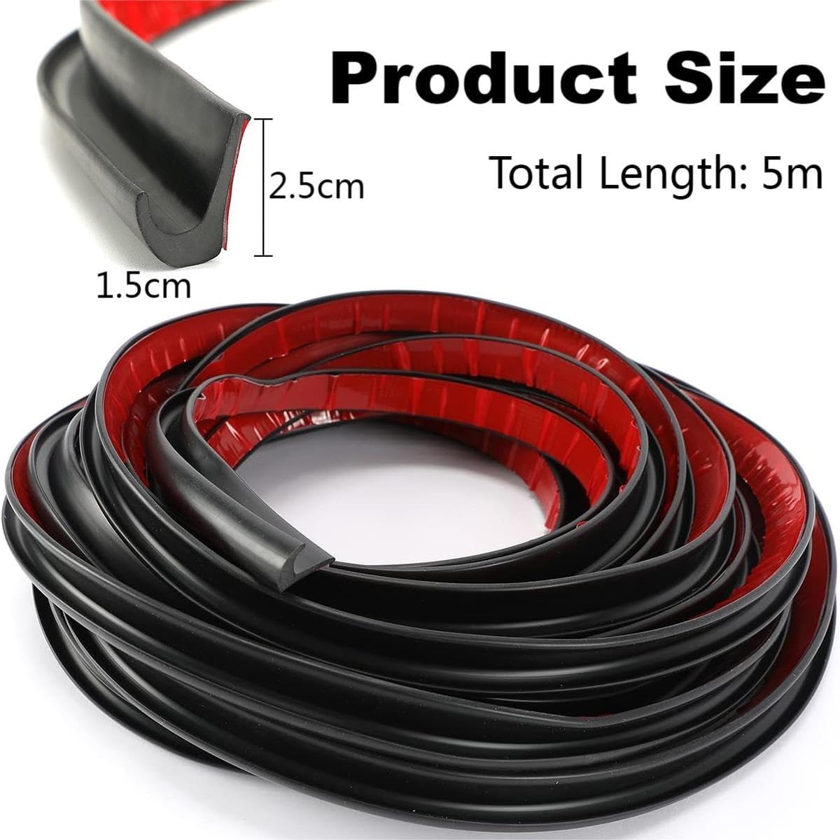 Detalle de RV-Regenrinne Selbstklebend Kunststof Wohnmobil – 5 m J-Form, PVC, schwarz