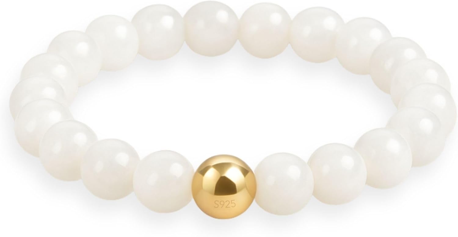 Thumbnail 6 de GD GOOD.designs anello antistress con pietre naturali e perlina placcata oro 18K, misura 54-60