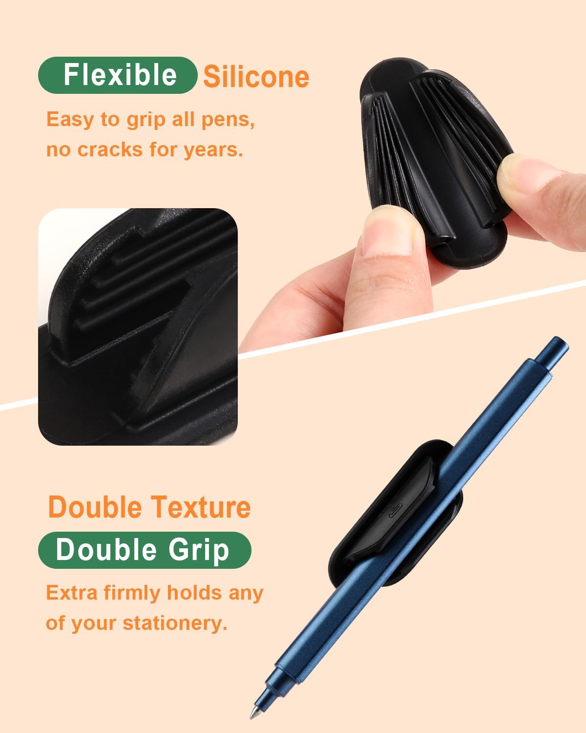 Detalle de Tiizze TJ-GJBZ-BLACK-20 Silicone Adhesive Pencil Holders, 20-Pack