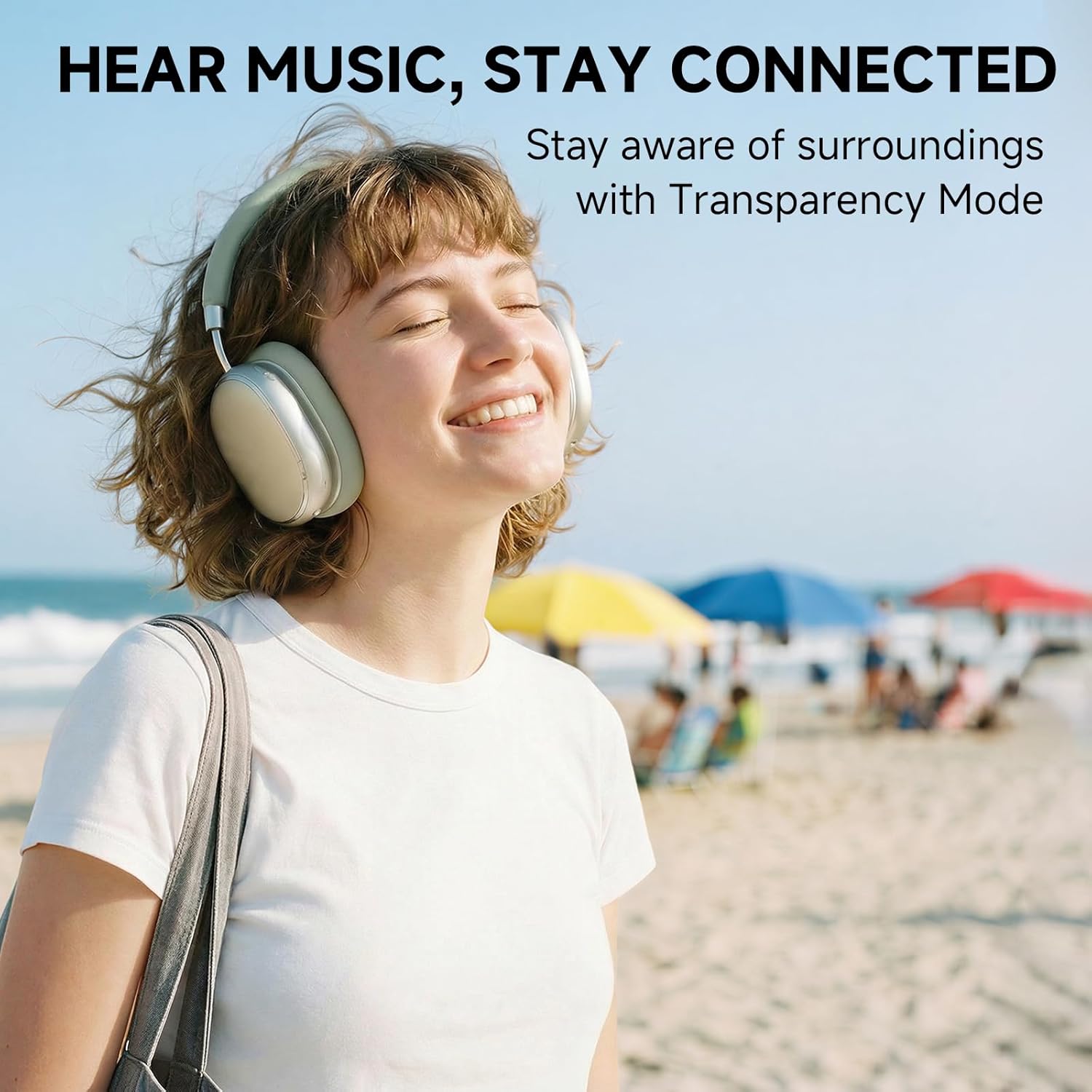 Detalle de NC95 Hybrid Active Noise Cancelling Headphones with Knob Control (120H) – Bluetooth 6.0 Over-Ear ANC