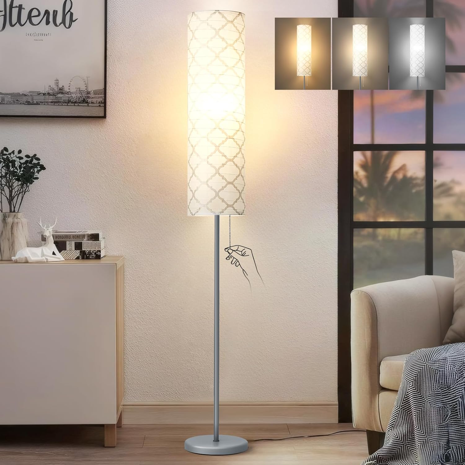 GyroVu 65” Floor Lamp with Paper Shade