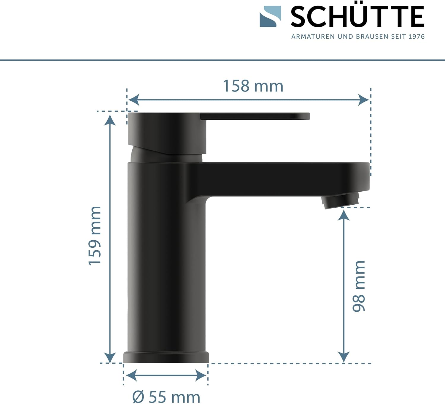 Thumbnail 1 de Schütte Elephant 34216 – Mitigeur de lavabo noir mat au design élégant