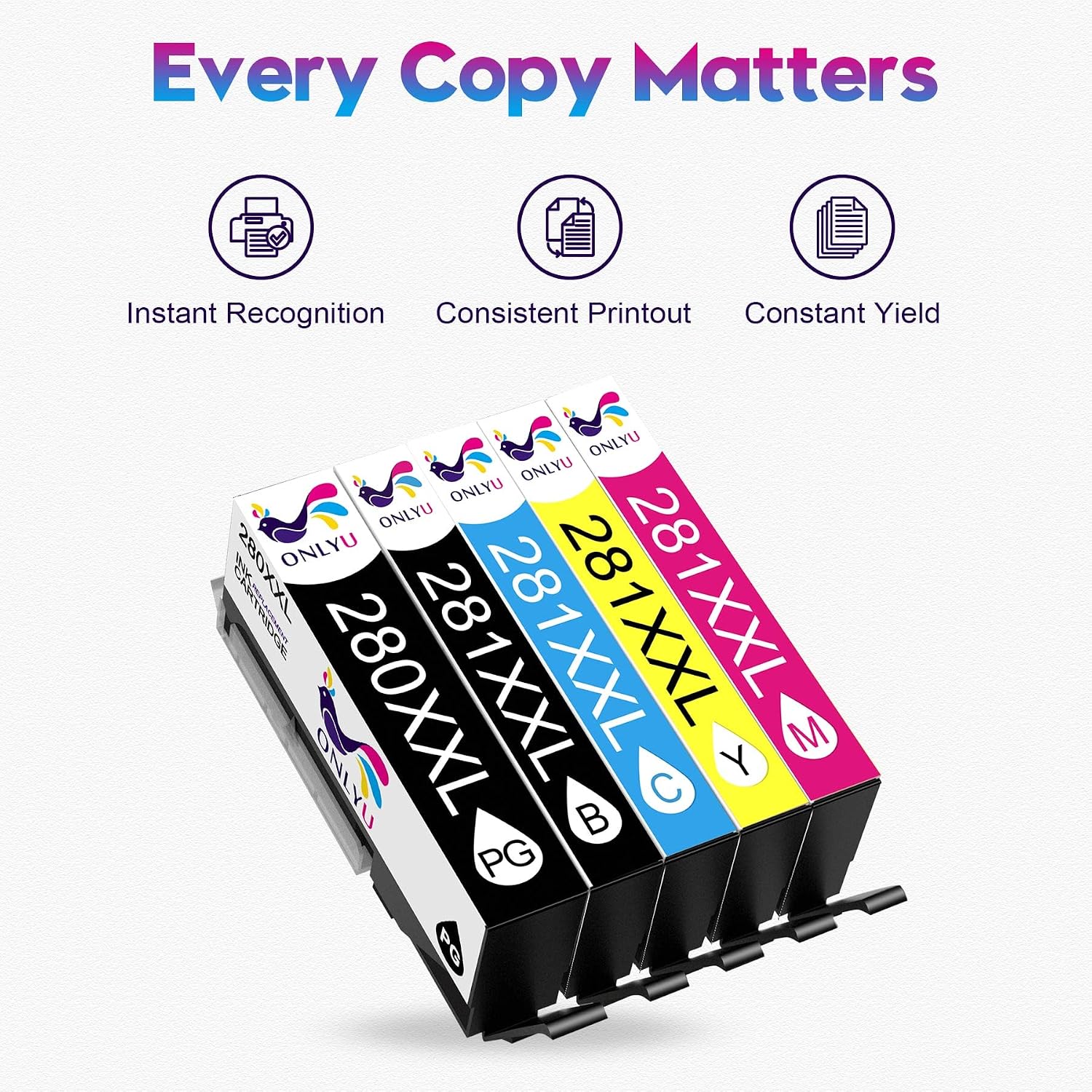 Detalle 2 de ONLYU compatible ink cartridges 280XXL