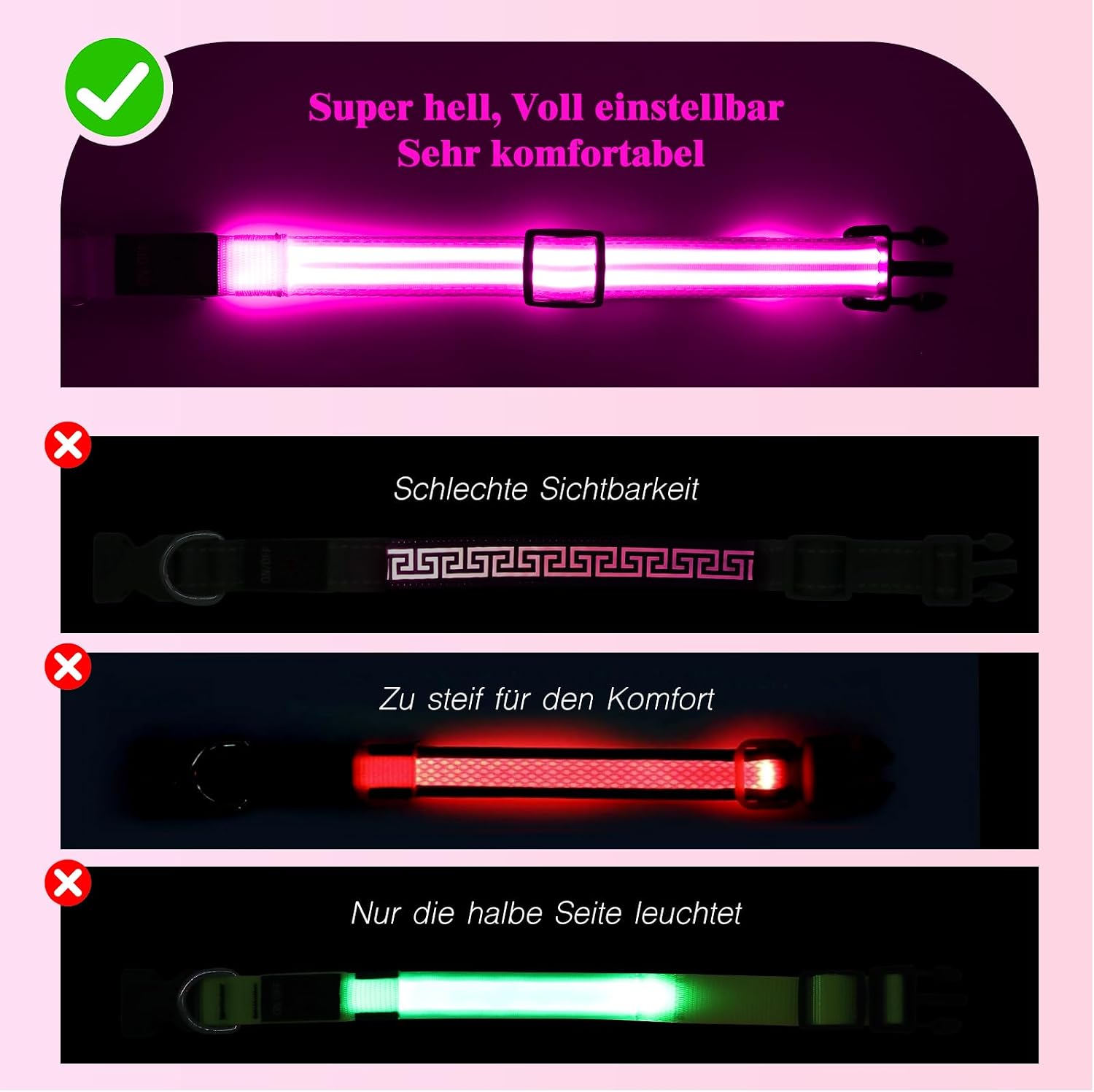 Thumbnail 5 de Weesiber Leuchthalsband Hund LED, aufladbar, M