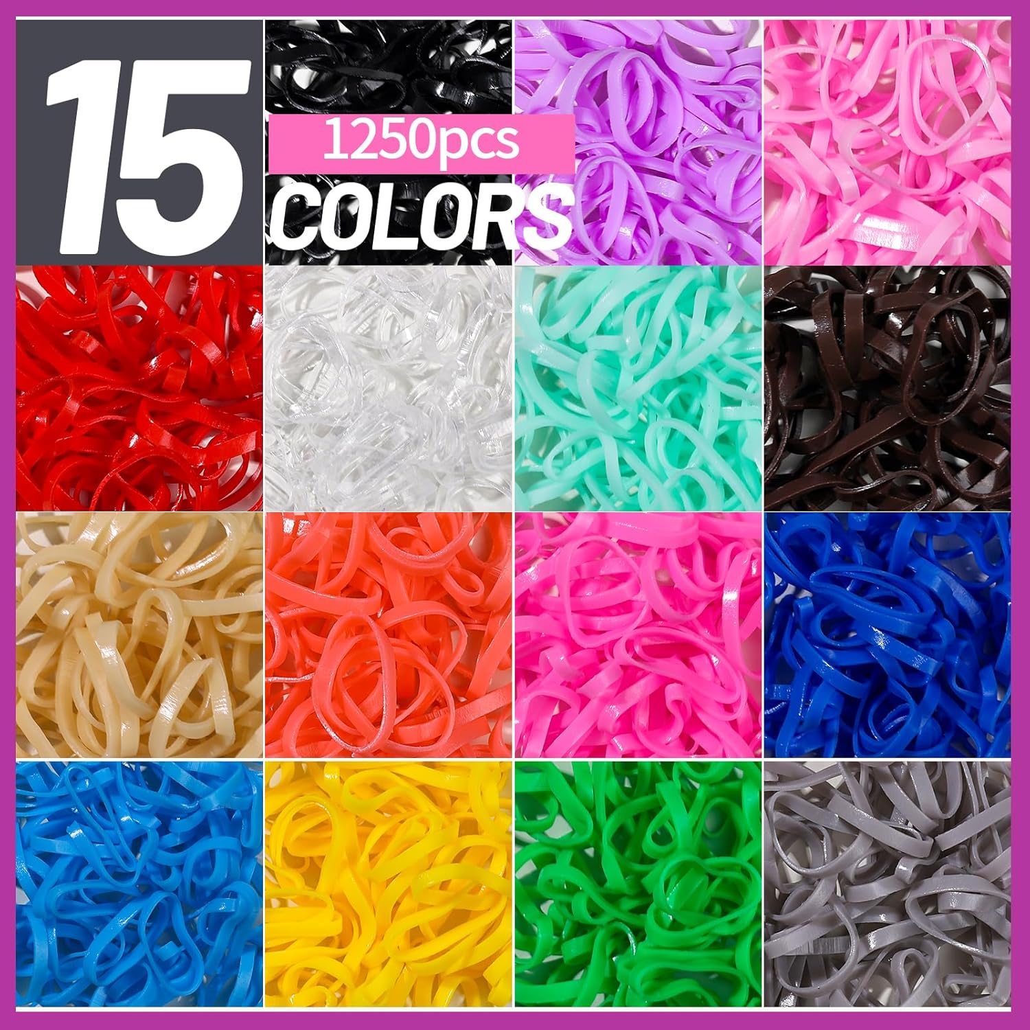 Detalle 2 de Teenitor Elastic Hair Ties 1250pcs pack