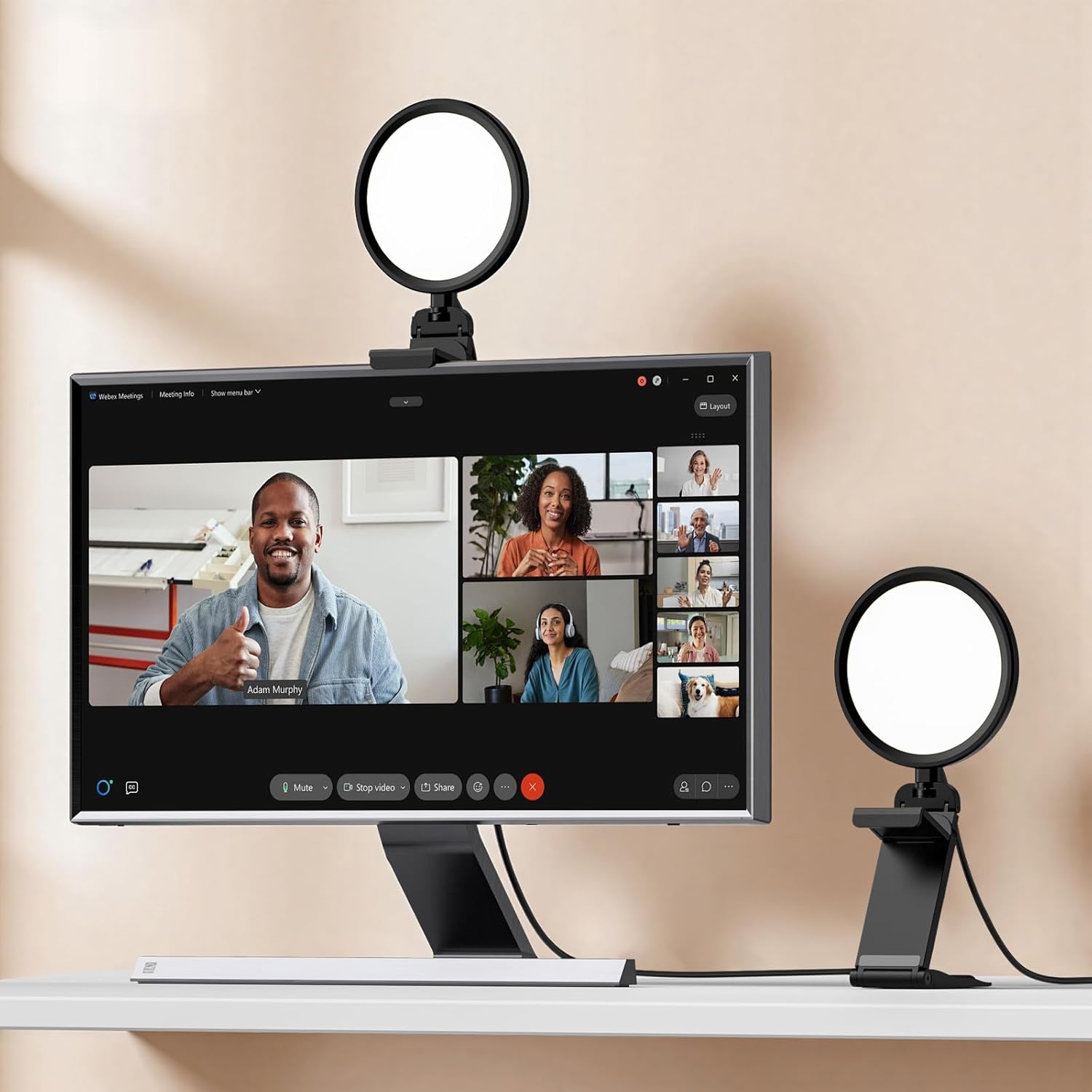 Detalle de LitONES 5" ring light for video calls
