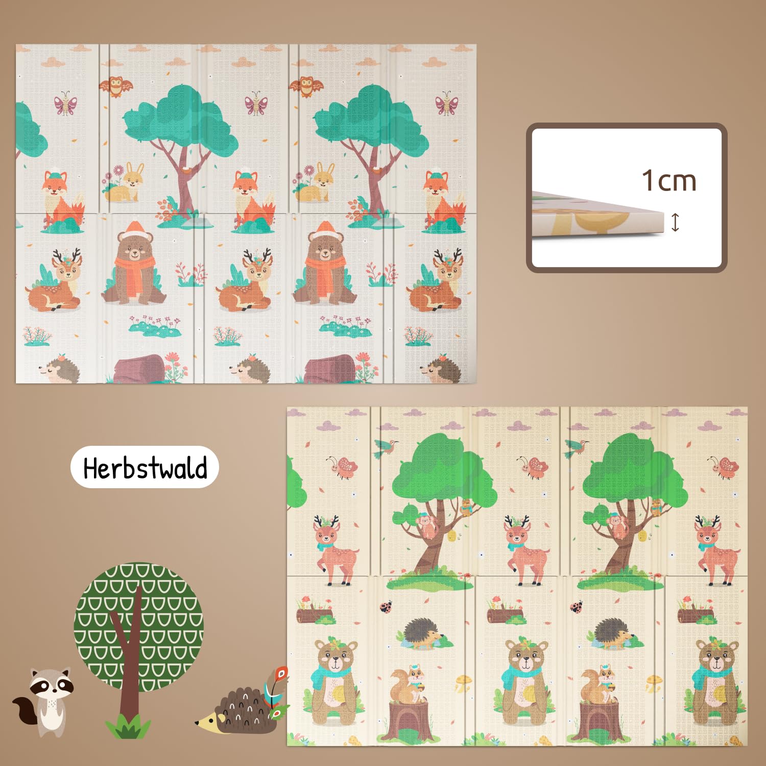 Detalle 1 de Mallie Spielmatte Baby faltbar 180x150 cm