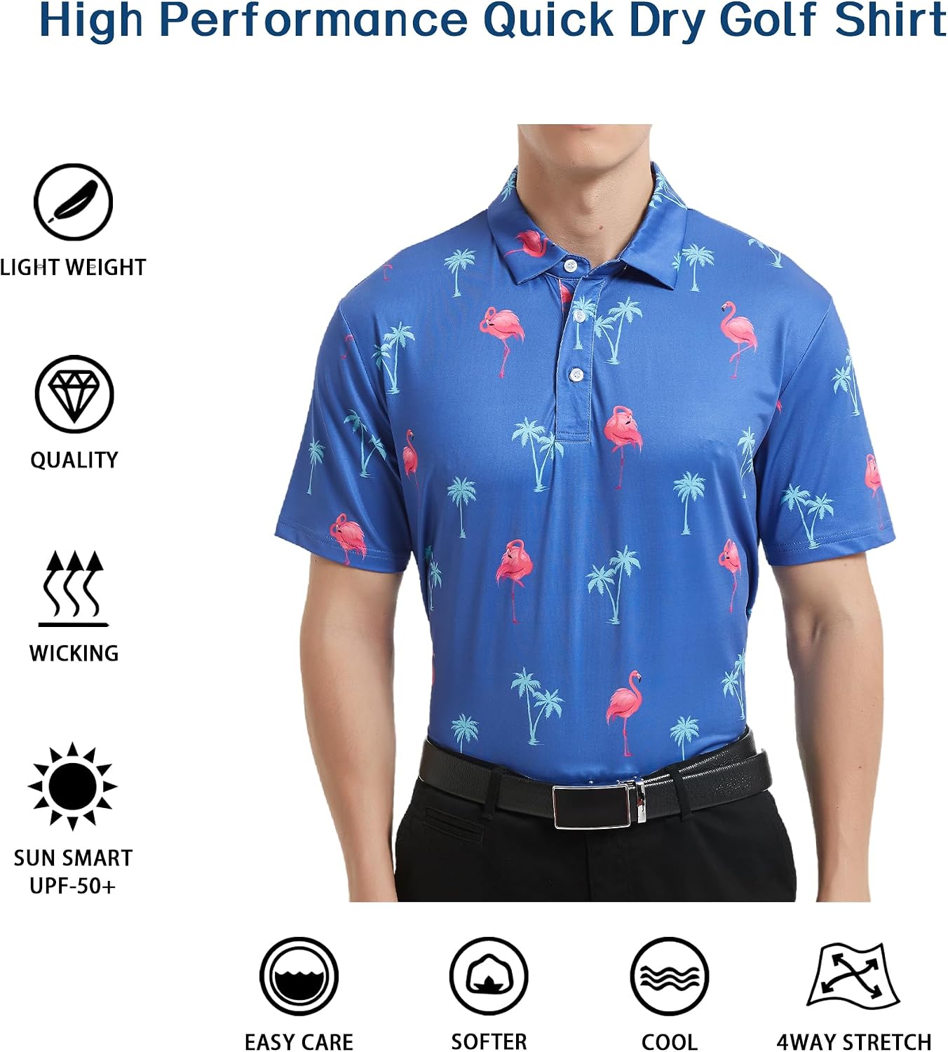 Thumbnail 6 de Tracamiy Men's Golf Polo in Polyester-Spandex