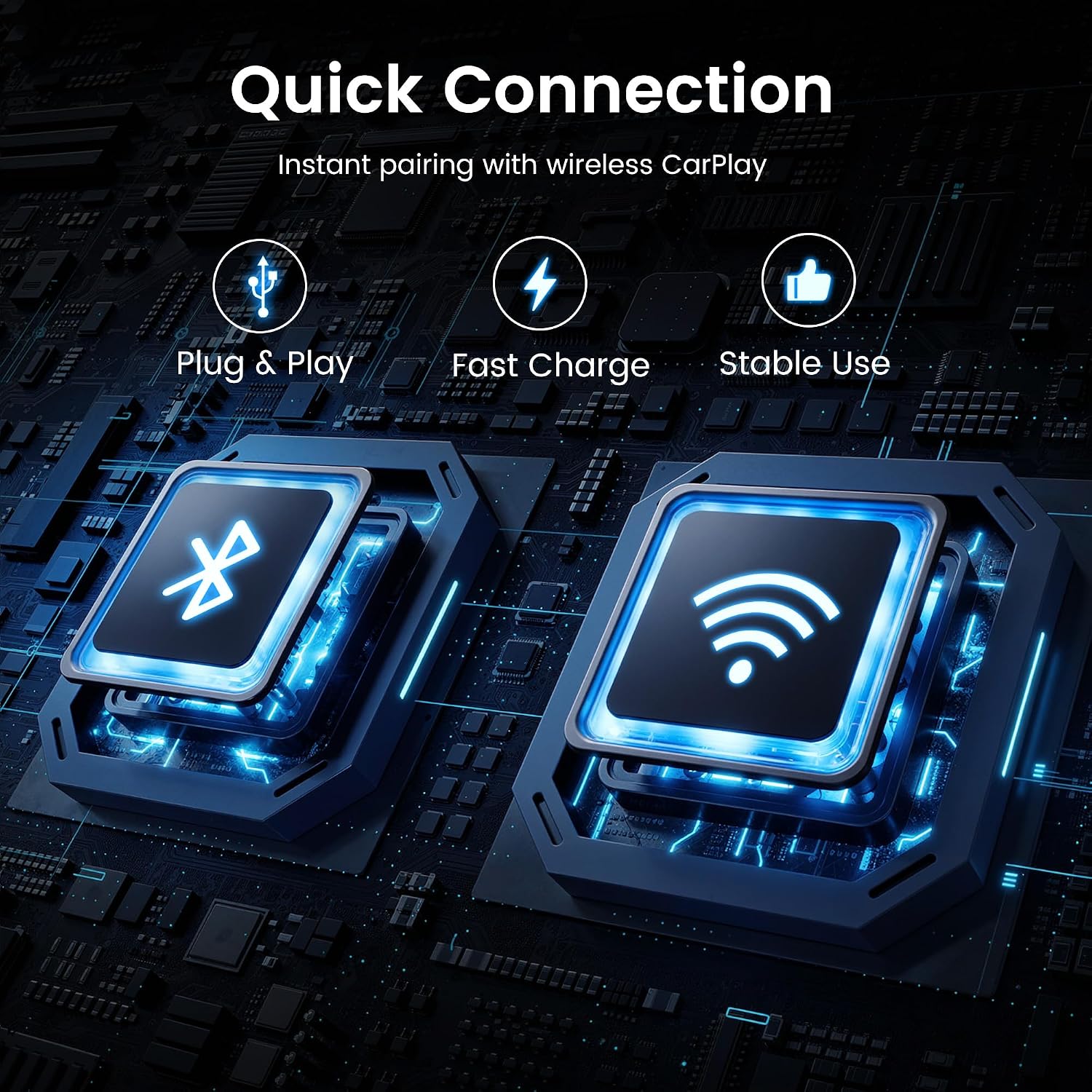 Detalle de Lincisoonic C1 Wireless CarPlay Adapter, Mini Design, USB-A/USB-C
