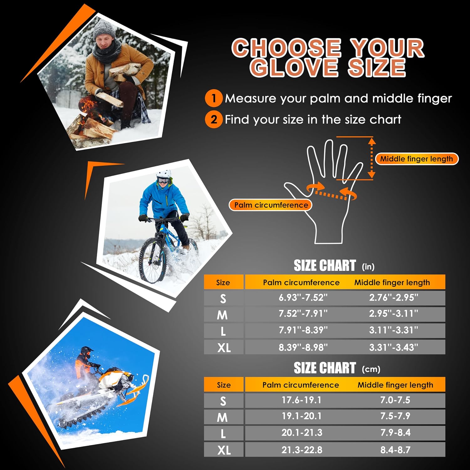 Thumbnail 5 de ihuan Winter Waterproof Gloves Touchscreen, Unisex