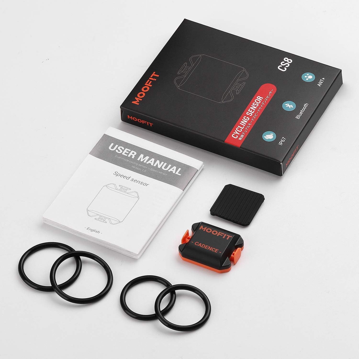 Thumbnail 4 de moofit CS9 kadenssensor med Bluetooth, ANT+ och IP67, orange