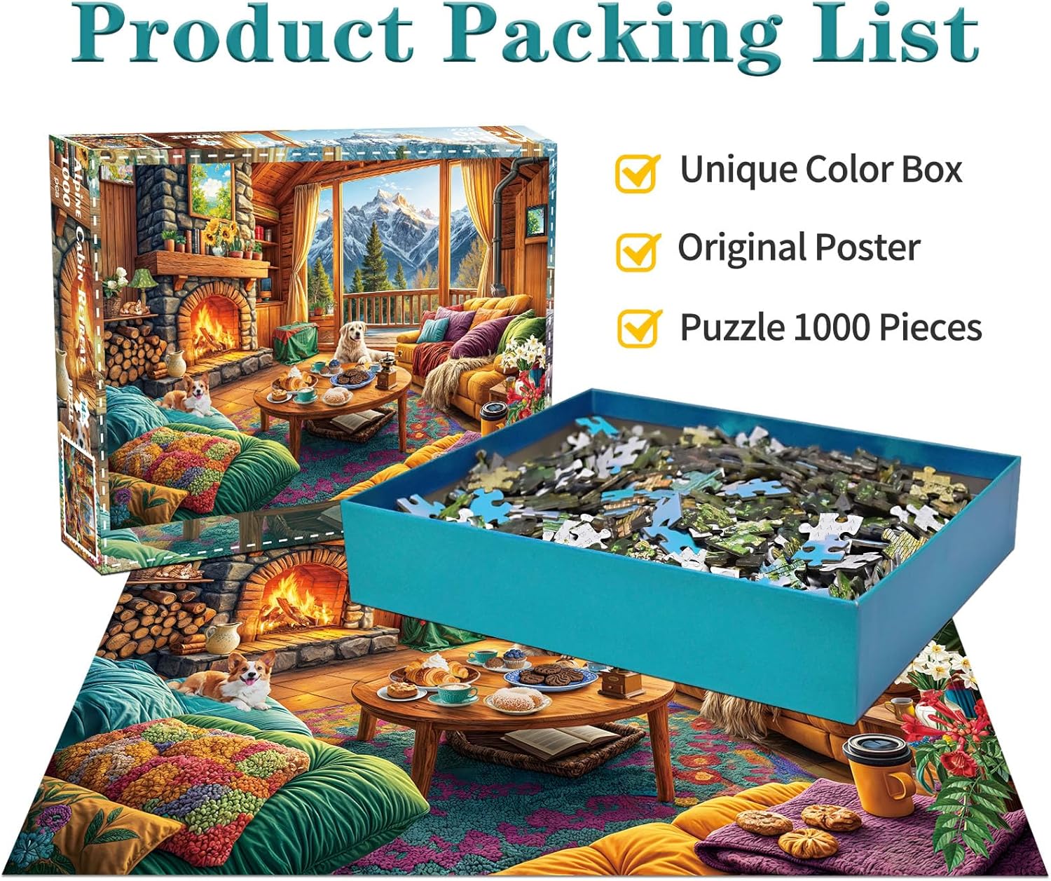 Thumbnail 3 de HUADADA Alpine Cozy 1000-Piece Jigsaw Puzzle