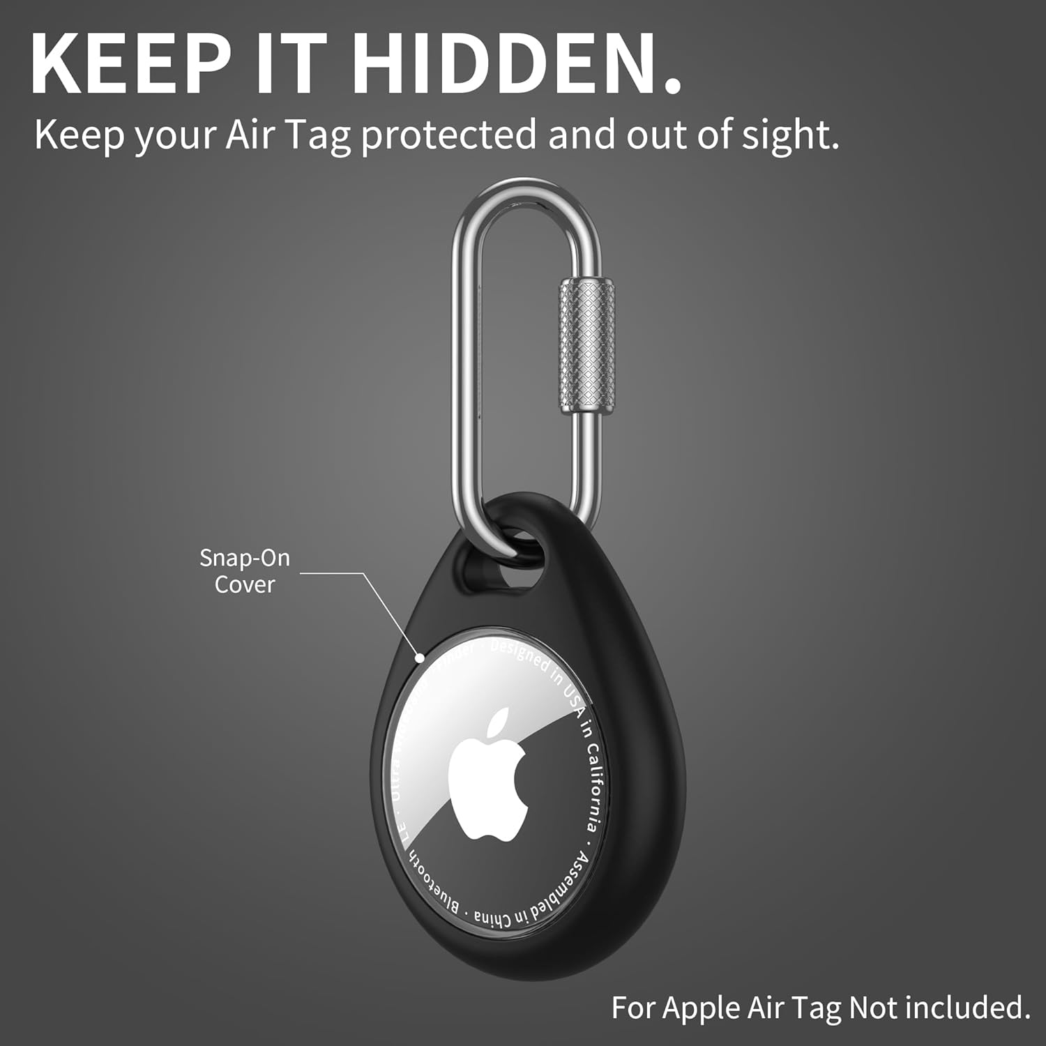Detalle de Air Tag Holder Keychain TPU Case + Metal Carabiner (4-Pack) for Apple Air Tag 1st/2nd Gen